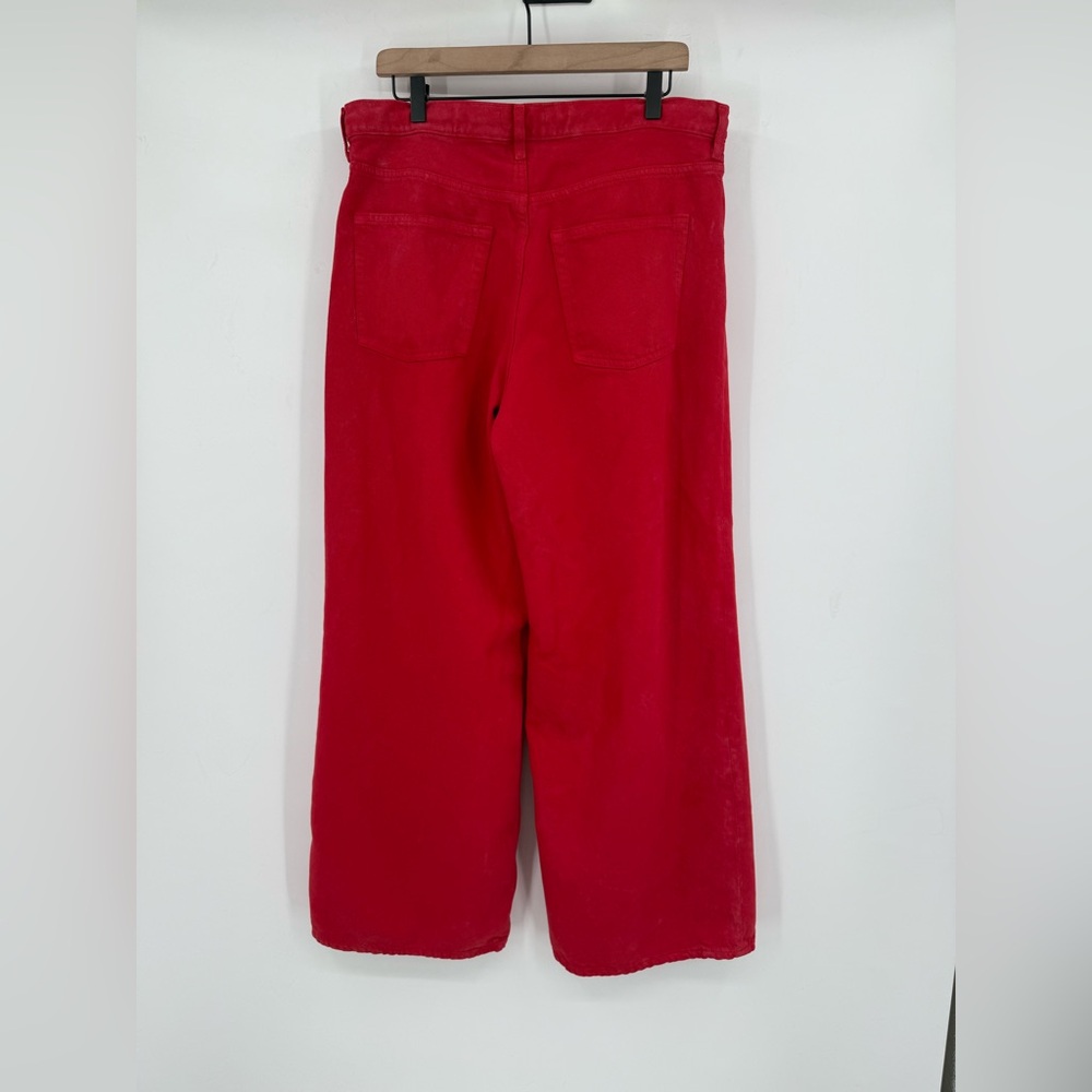 COS Wide Leg Red Drawstring Denim Jean Trousers - Picture 8 of 12